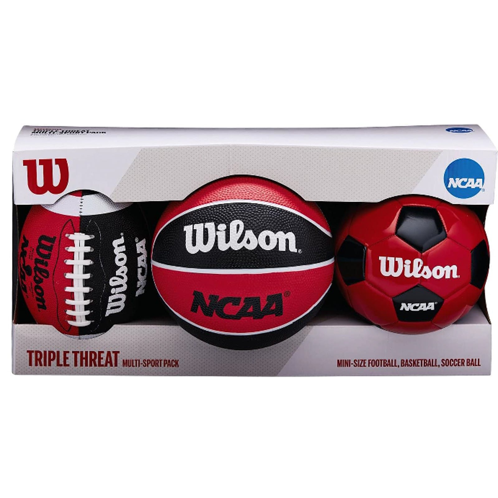 Wilson MVP Triple Threat Ball Kit, Football / Basketball / Soccer Mini Size