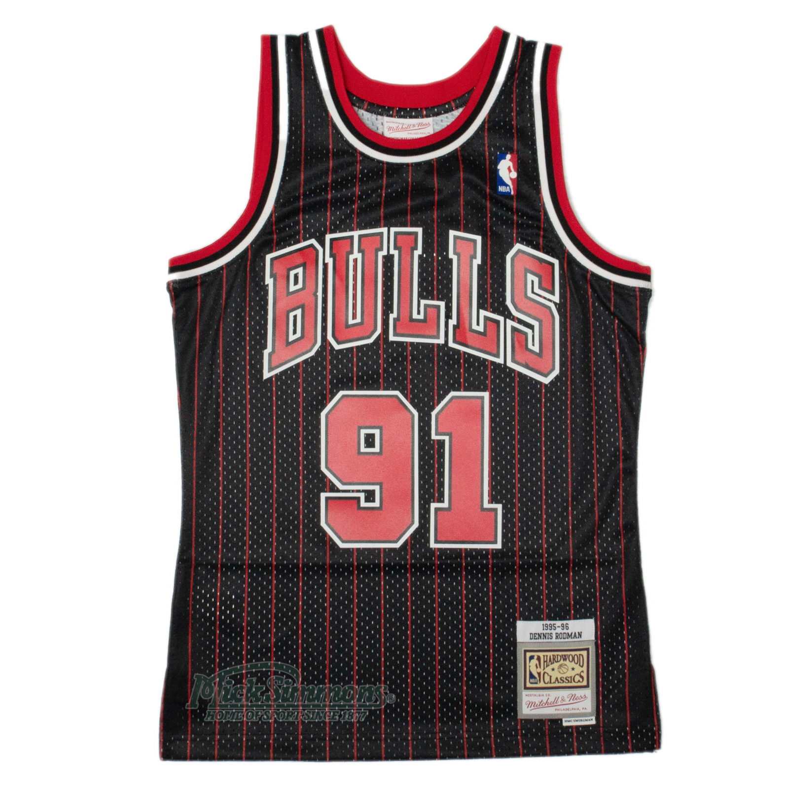 Chicago Bulls Dennis Rodman 1995/96 Red Champion Jersey - The Edit LDN