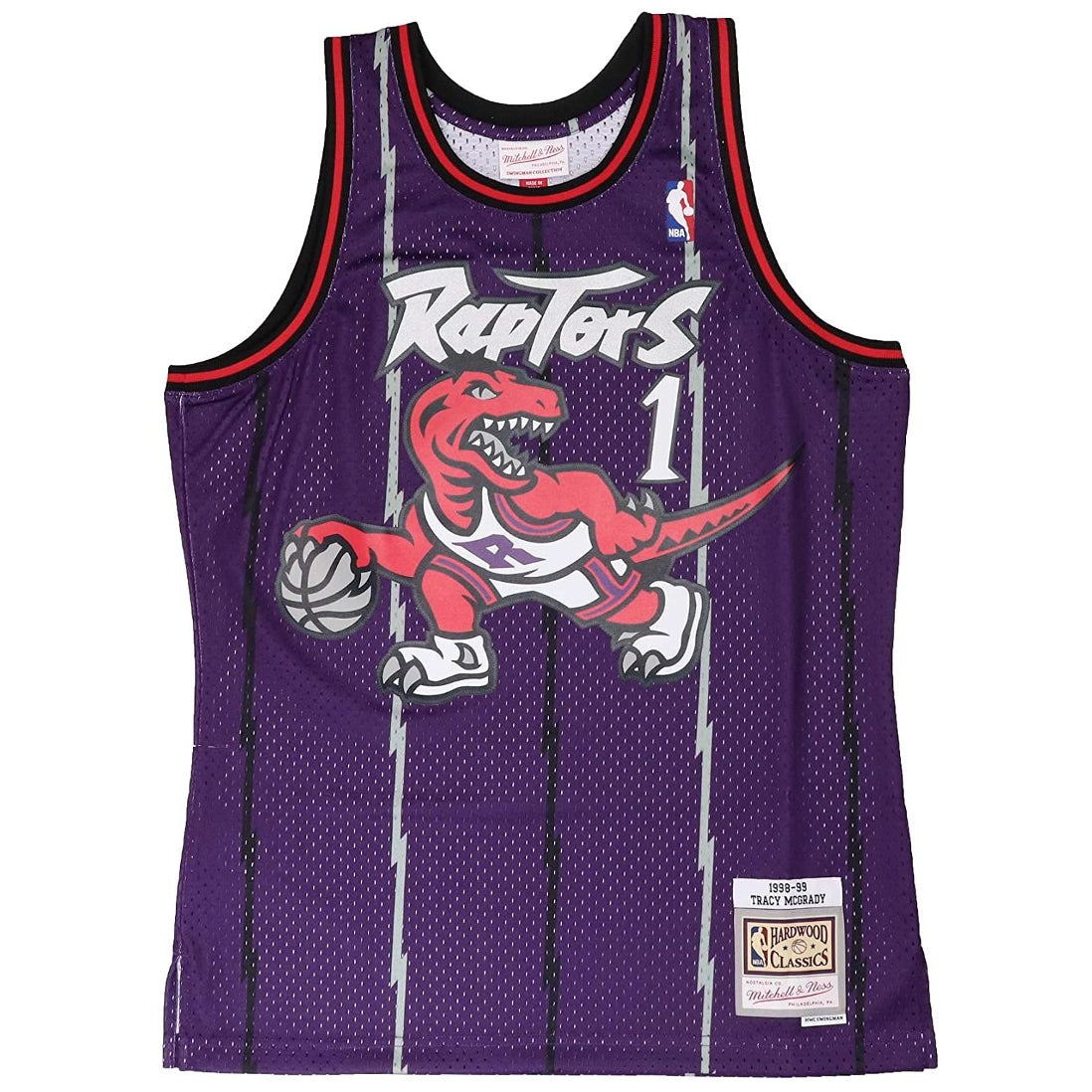 NIKE 90'S THROWBACK NBA TORONTO RAPTORS TRACY MCGRADY #1 STITCHED JERSEY  SIZE M