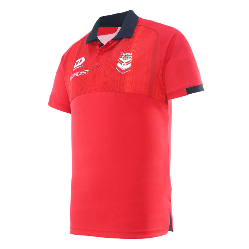 Tonga RL 2024-25 Men's Media Polo Rugby League by Dynasty - new