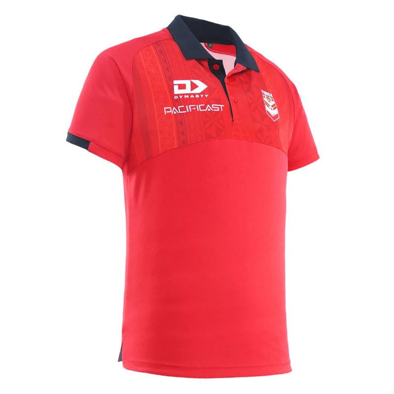 Tonga RL 2024-25 Men's Media Polo Rugby League by Dynasty - new