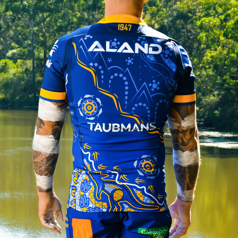 Parramatta Eels 2024 Men's Indigenous Jersey NRL Rugby League by Macron - new