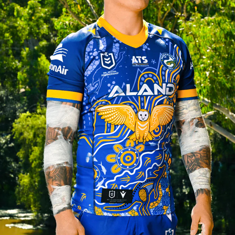 Parramatta Eels 2024 Men's Indigenous Jersey NRL Rugby League by Macron - new