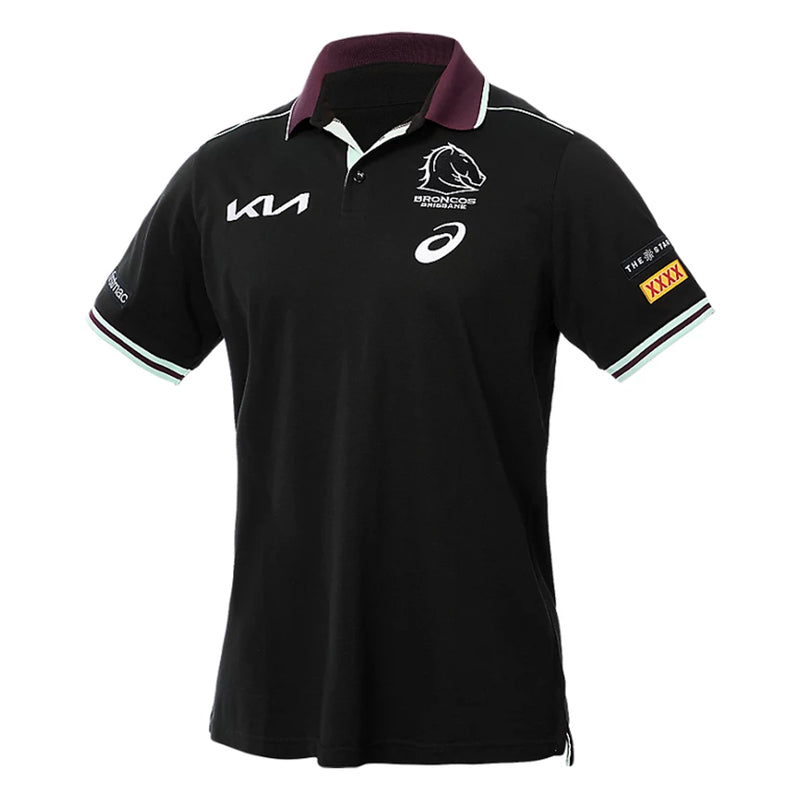 Brisbane Broncos 2025 Men's Team Polo NRL Rugby League by Asics - new