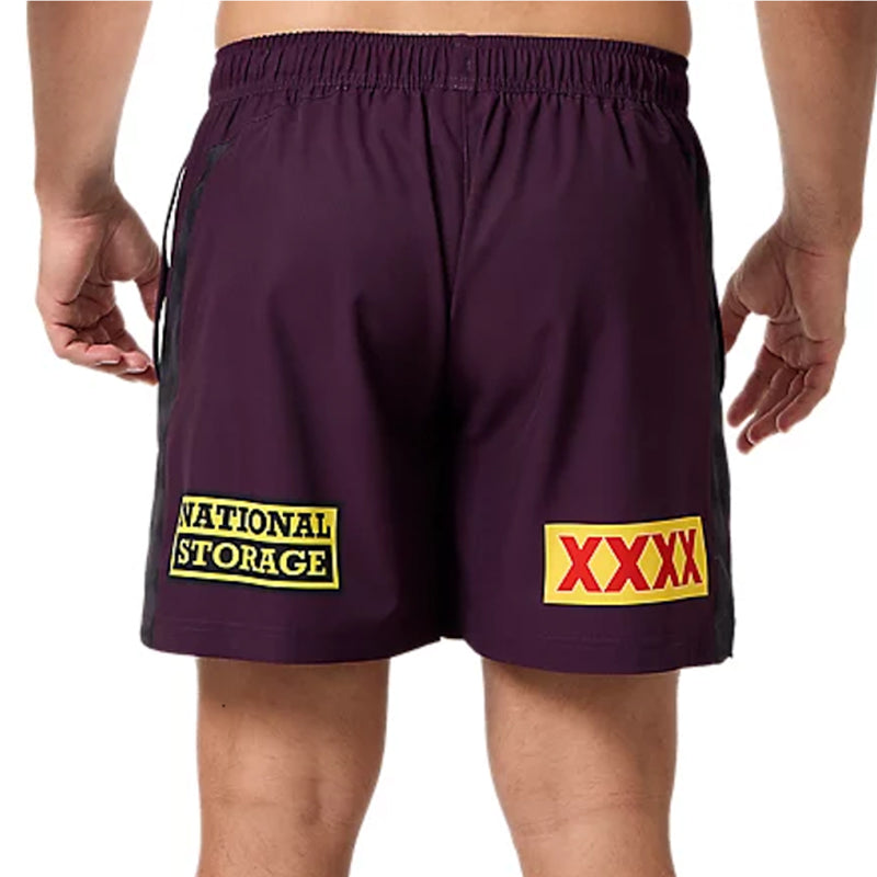 Brisbane Broncos 2025 Men's Home Training Shorts NRL Rugby League by Asics - new