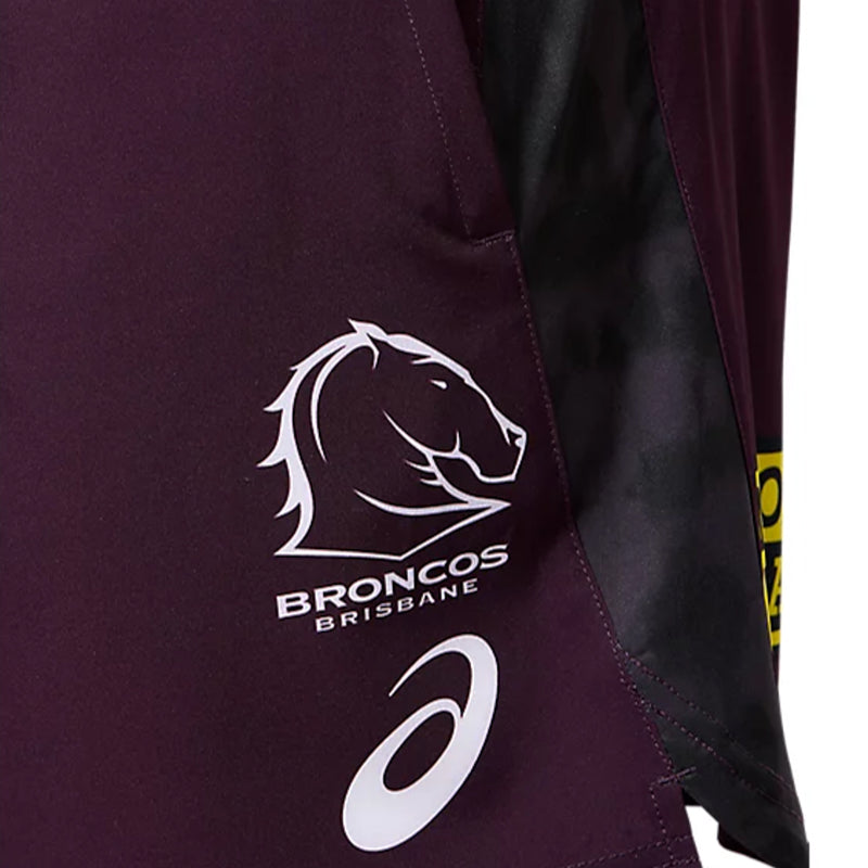 Brisbane Broncos 2025 Men's Home Training Shorts NRL Rugby League by Asics - new