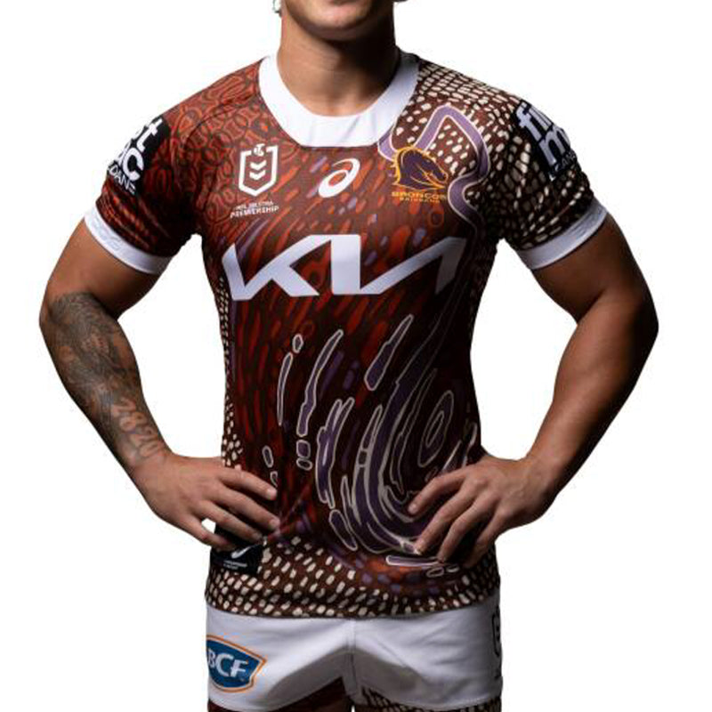 Brisbane Broncos 2024 Men's Indigenous Jersey NRL Rugby League by Asics - new