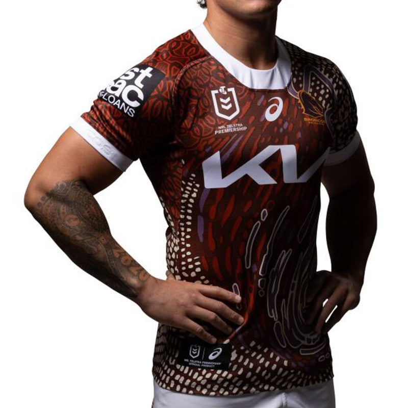 Brisbane Broncos 2024 Men's Indigenous Jersey NRL Rugby League by Asics - new