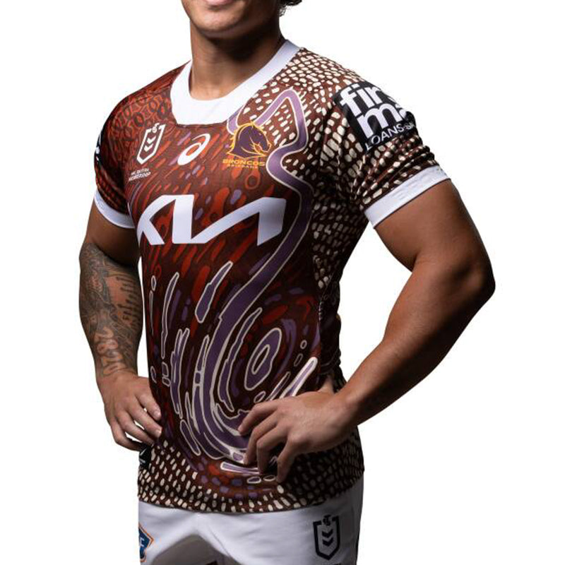 Brisbane Broncos 2024 Men's Indigenous Jersey NRL Rugby League by Asics - new