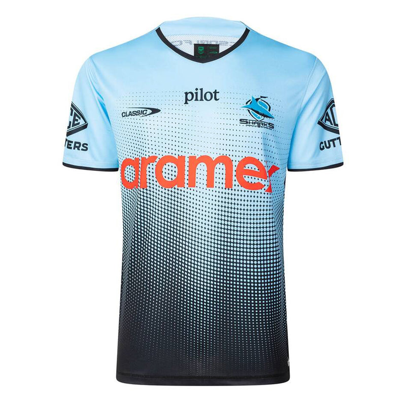 Cronulla Sharks 2025 Men's Training T-Shirt NRL Rugby League Black by Classic - new