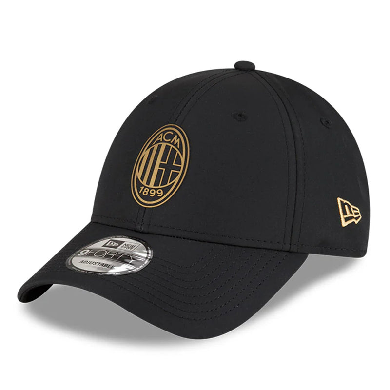 AC Milan Adult Golden 9Forty Cap Cloth Strap Adjustable Football (Soccer) By New Era - new