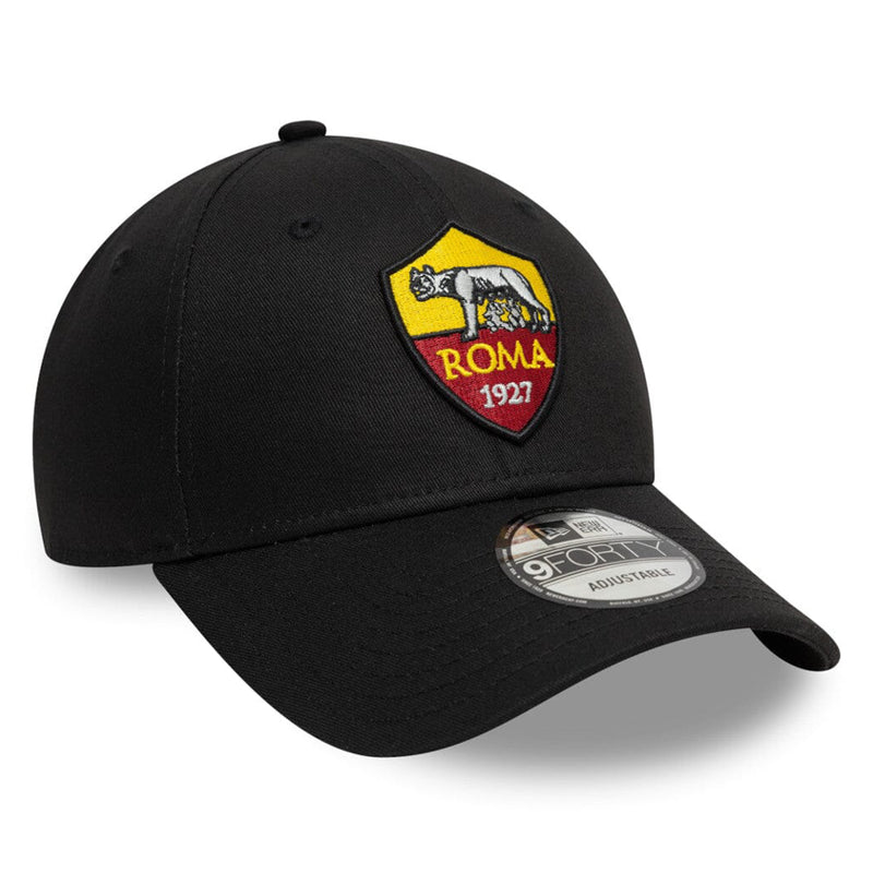 AS Roma Adult Black 9FORTY Cap Cloth Strap Adjustable Football (Soccer) By New Era - new