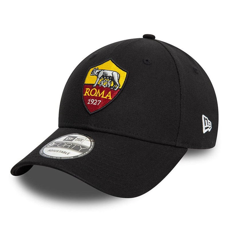 AS Roma Adult Black 9FORTY Cap Cloth Strap Adjustable Football (Soccer) By New Era - new