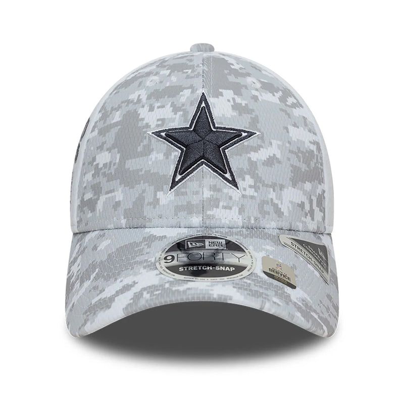 Dallas Cowboys 9FORTY Salute To Service NFL Stretch Snap Adjustable White Cap by New Era - new