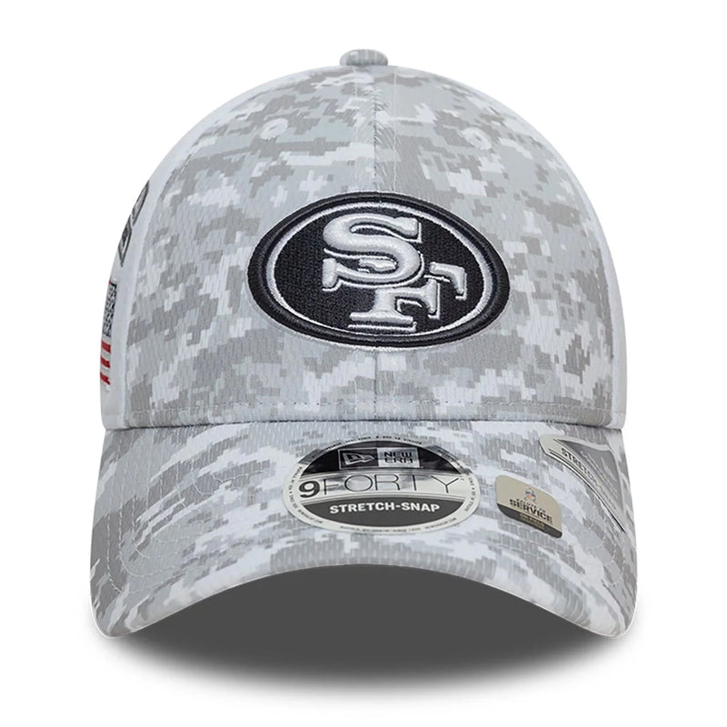 San Francisco 49ers 9FORTY Salute To Service NFL Stretch Snap Adjustable White Cap by New Era - new