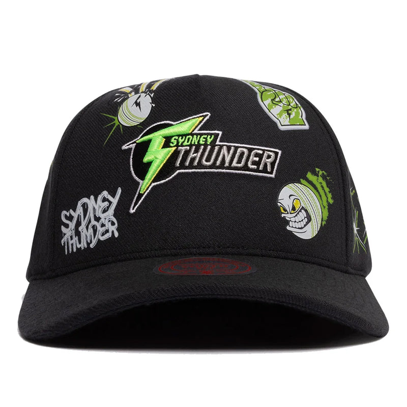 Sydney Thunder Kids Patch Pinch Panel Snapback Cap Big Bash League BBL By Mitchell & Ness - new