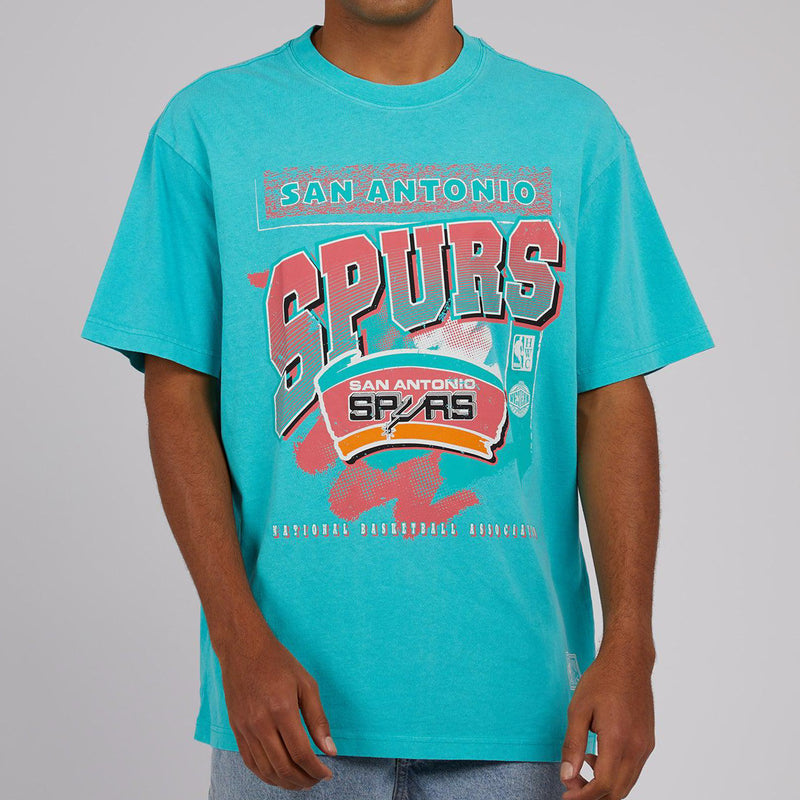 San Antonio Spurs Brush Off Teal NBA T-Shirt by Mitchell & Ness - new