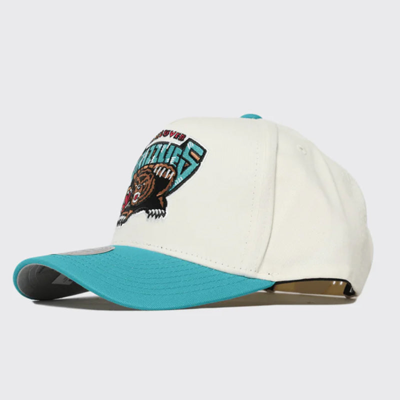 Memphis Grizzlies Cream & Team Colour Pro Pinch Snapback NBA by Mitchell & Ness