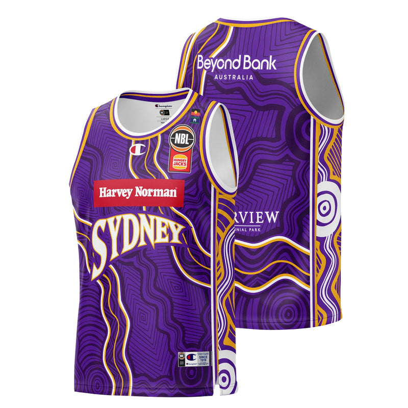 Sydney Kings 2024/25 Indigenous Round  Neck Mens Jersey NBL Basketball by Champion - new