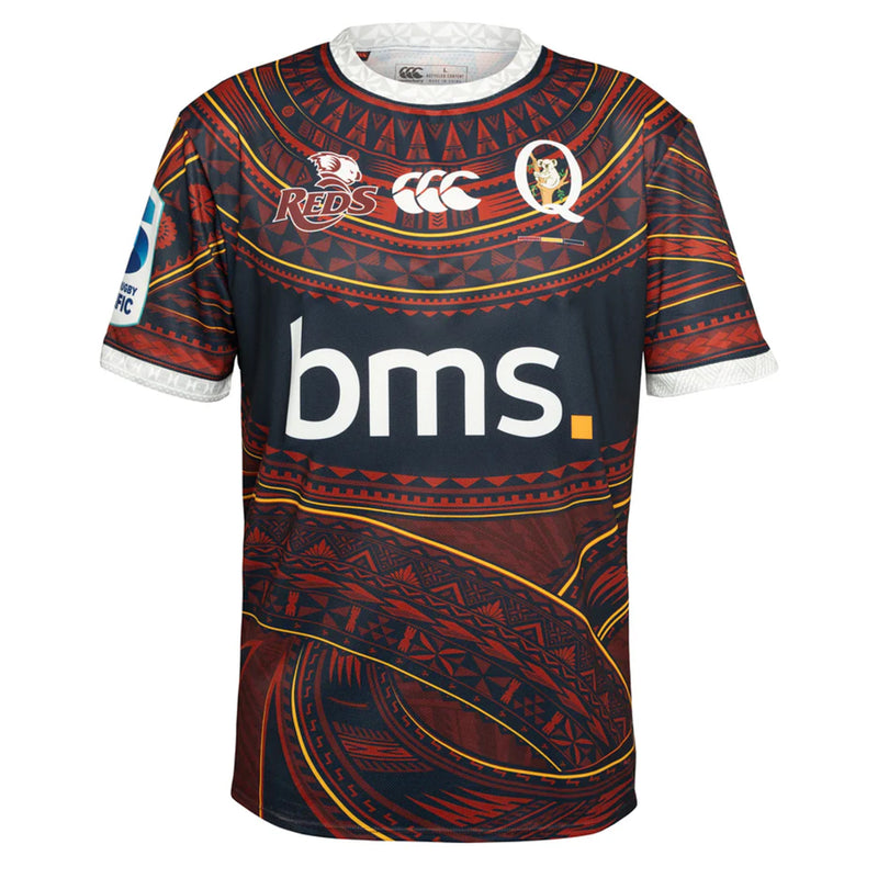 Queensland Reds 2025 Men's Pasifika Warmup T-Shirt Rugby Union by Canterbury - new