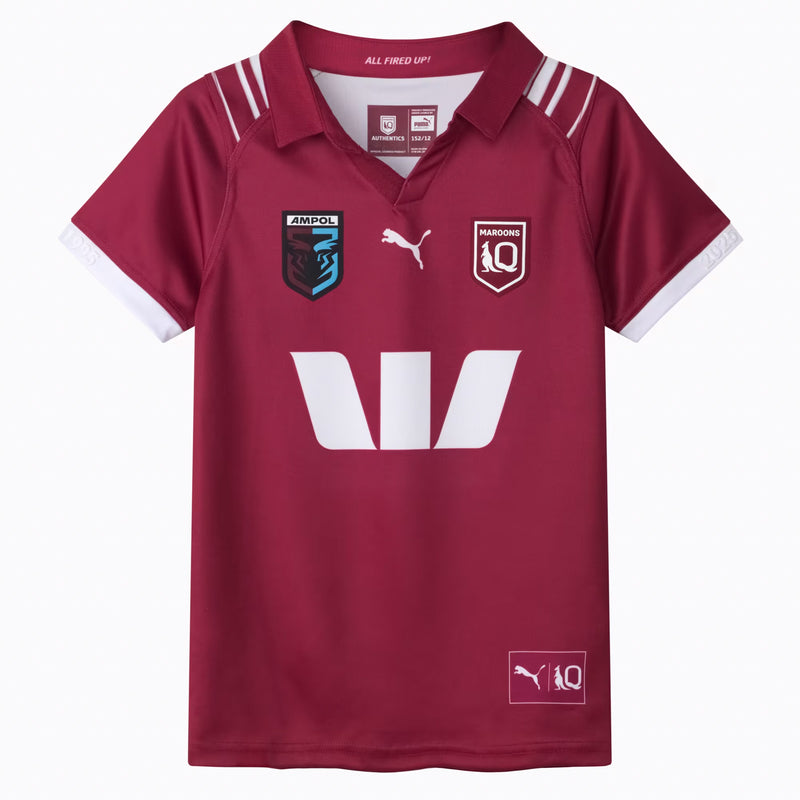 Queensland Maroons 2025 Kids State of Origin NRL Rugby League Jersey by Puma - new