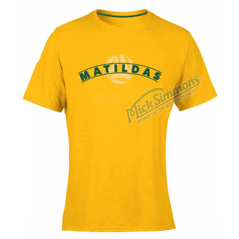 Official Australia Matildas Womens Gold Arch Supporter T-Shirt Football Soccer - new