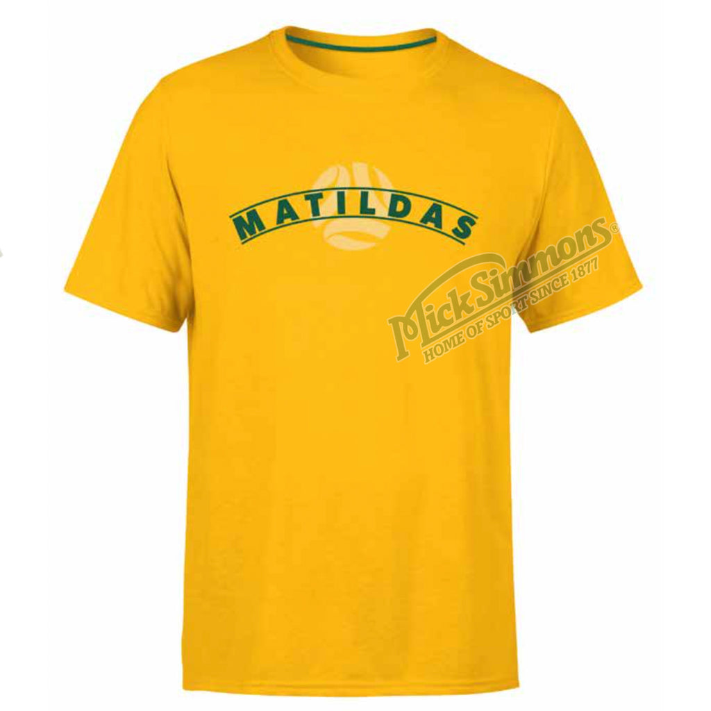 Official Australia Matildas Mens Gold Arch Supporter T-Shirt Football ...