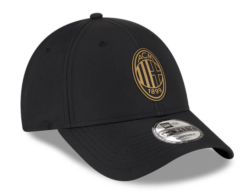 AC Milan Adult Golden 9Forty Cap Cloth Strap Adjustable Football (Soccer) By New Era - new