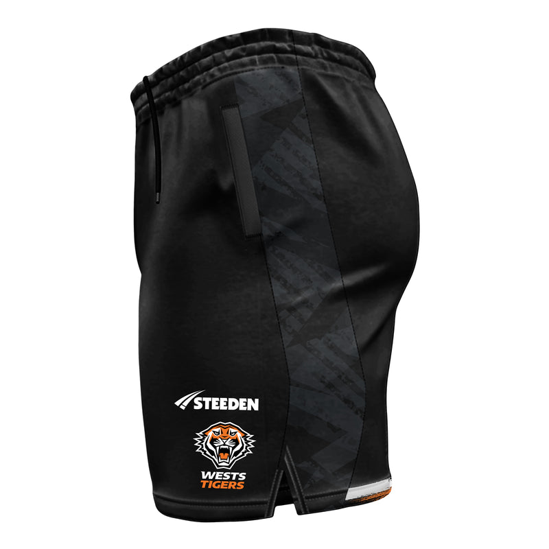 Wests Tigers 2025 Men's Gym Shorts NRL Rugby League by Steeden - new