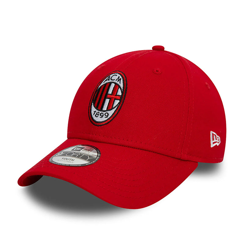 AC Milan Kids Red 9FORTY Cap Cloth Strap Adjustable Football (Soccer) By New Era - new