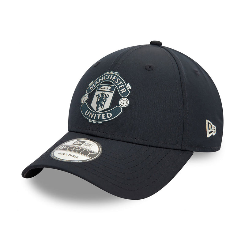 Manchester United Adult Black 9Forty Cap Cloth Strap Adjustable Football (Soccer) By New Era - new