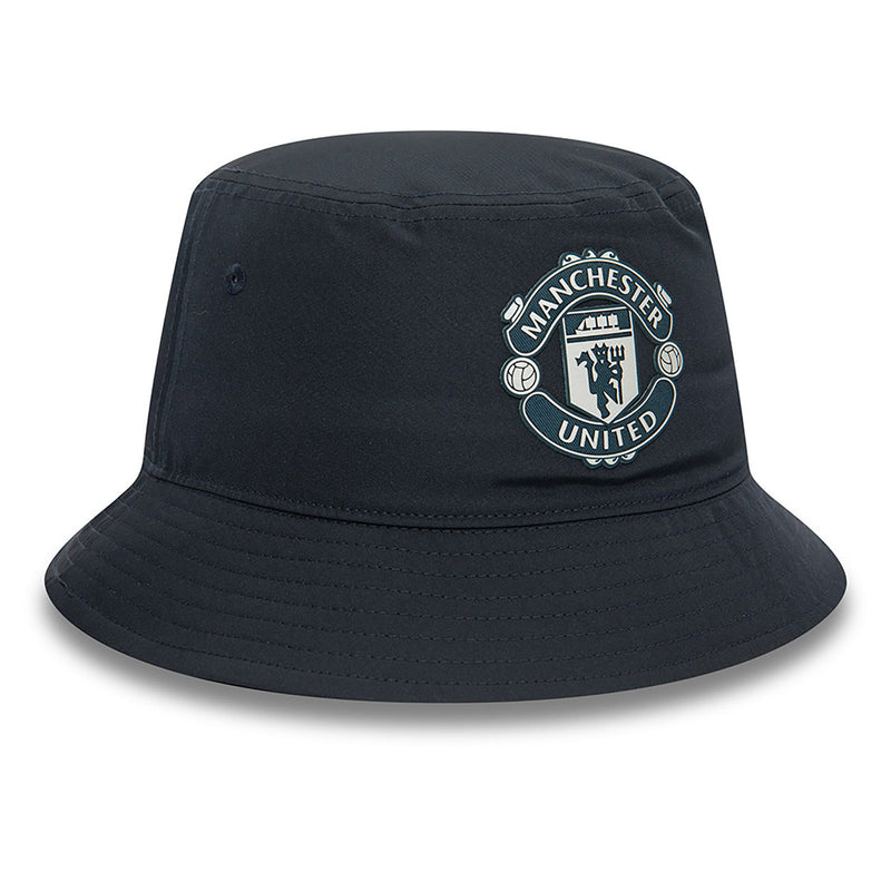 Manchester United FC Rubber Woven Navy Bucket Hat Football Soccer by New Era - new