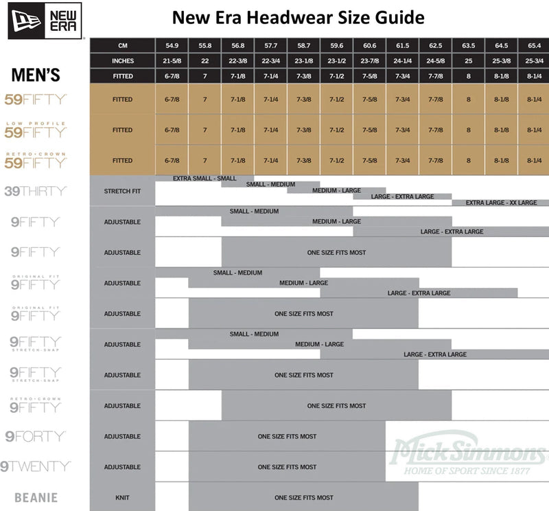 New era reolink cap size chart