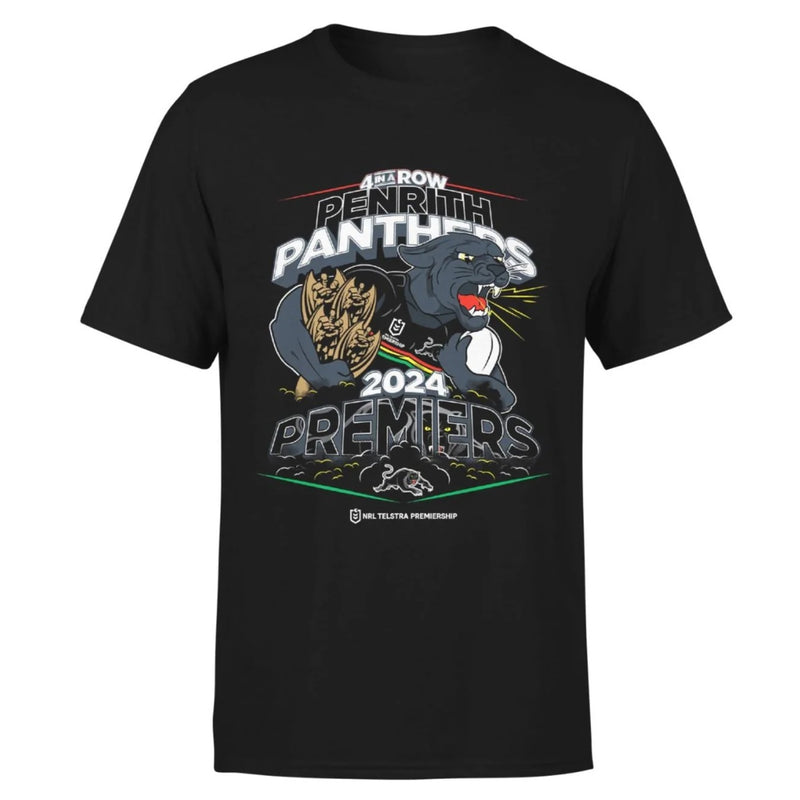 Official Penrith Panthers NRL 2024 Men's Premiers T-Shirt by Tidwell - new