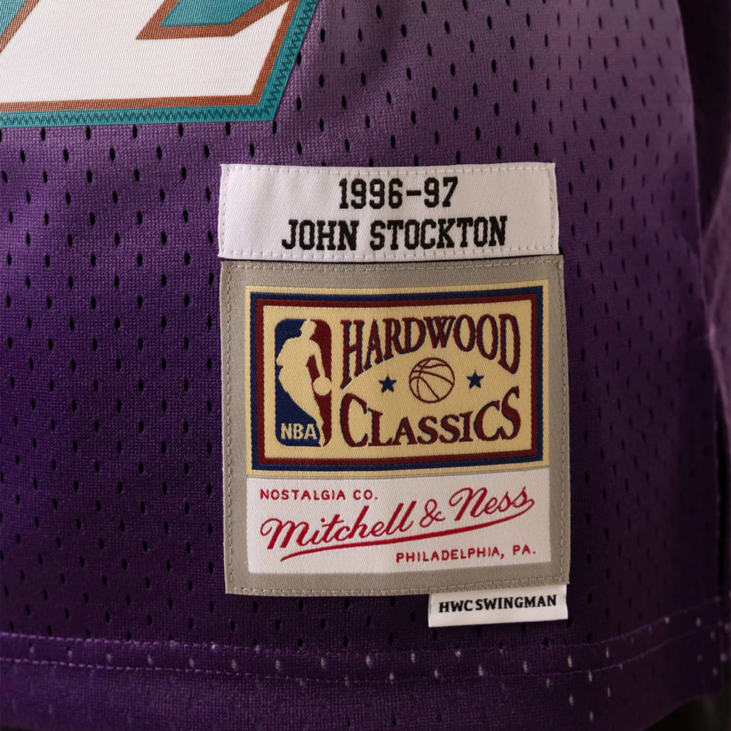 Men's Mitchell & Ness John Stockton White Utah Jazz Hardwood Classics  1996-97 Swingman Jersey