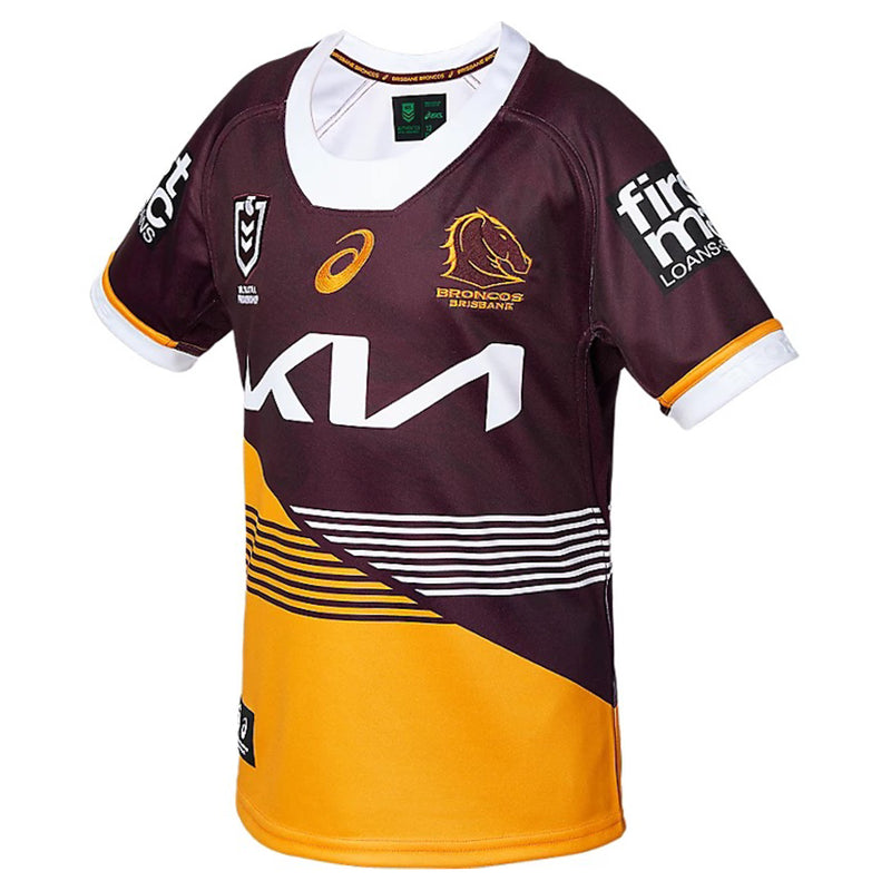 Brisbane Broncos 2023 Kid's Home Jersey NRL Rugby league by Asics - new