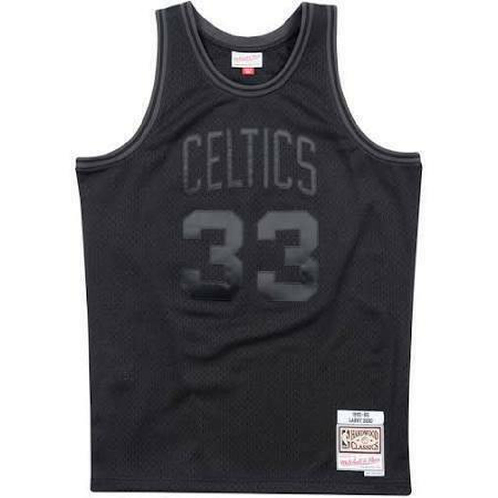 Larry Bird Black Tonal NBA Hardwood Classic Swingman Jersey Mens