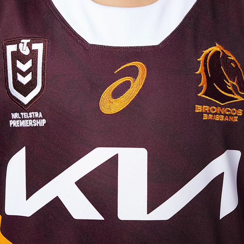 Brisbane Broncos 2023 Kid's Home Jersey NRL Rugby league by Asics - new