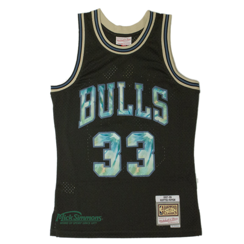 Chicago Bulls Scottie Pippen 33 1997-98 TYE DYE Logo Swingman Jersey by Mitchell & Ness - Black - new