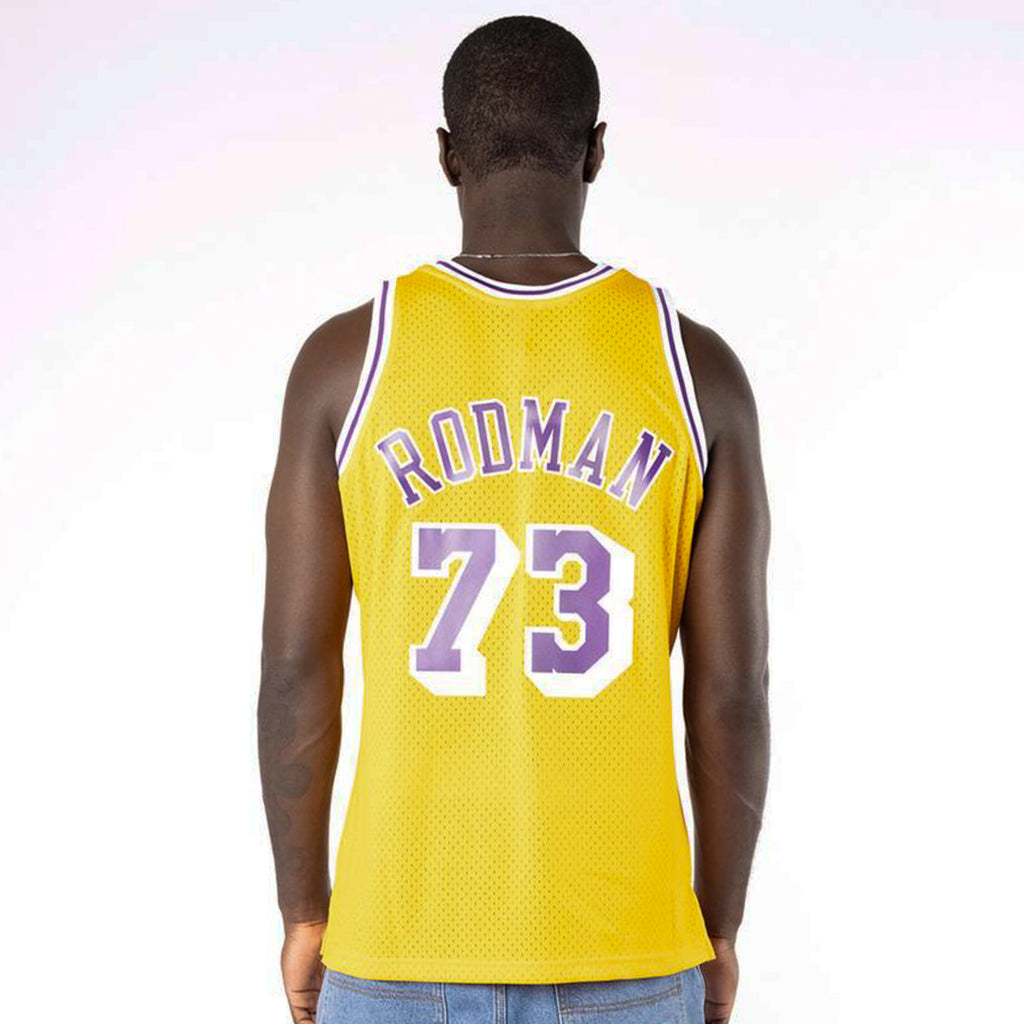 Dennis Rodman Los Angeles Lakers 98-99 HWC Swingman Jersey - Yellow -  Throwback