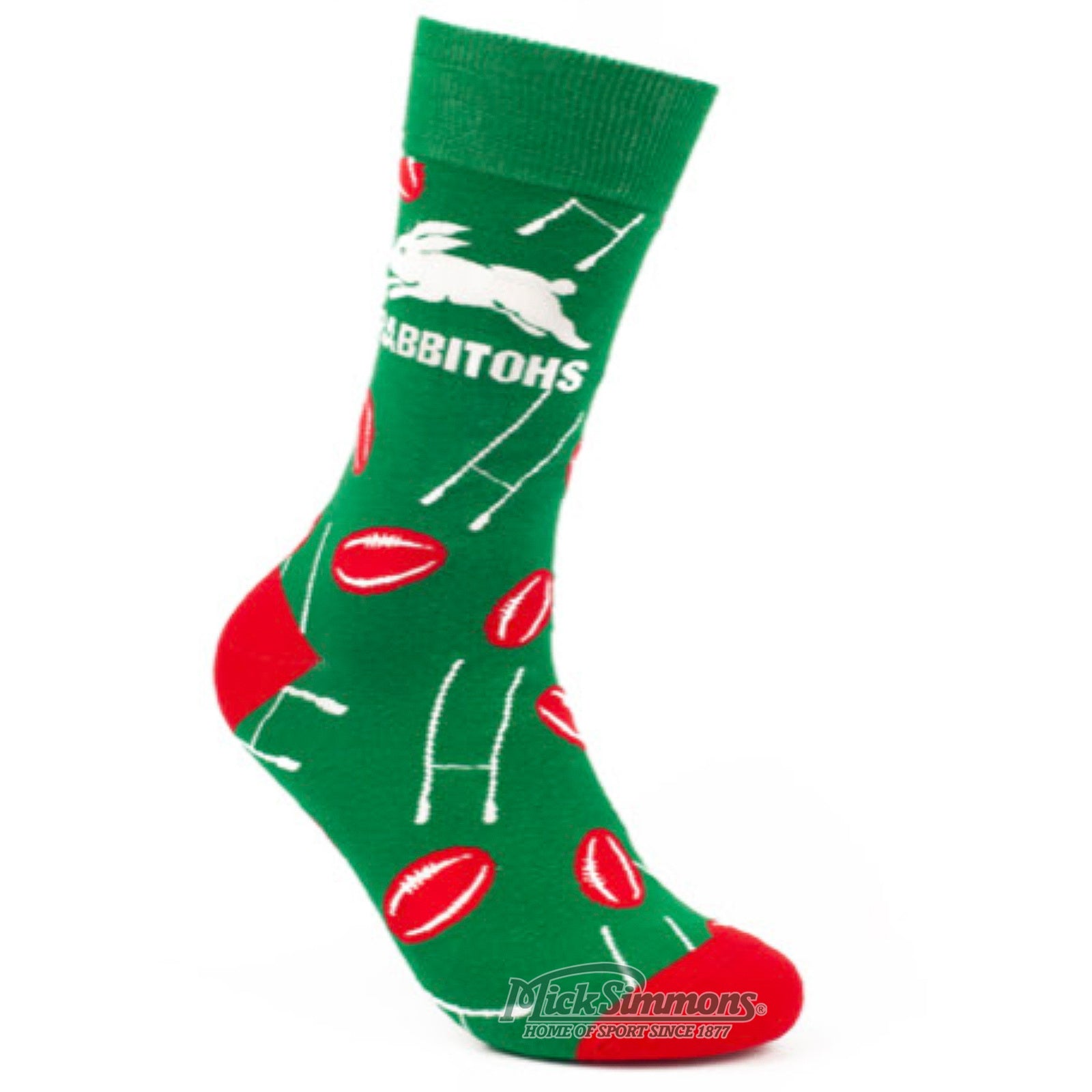 South Sydney Rabbitohs Goalpost Logo Footy Socks NRL Rugby League ...